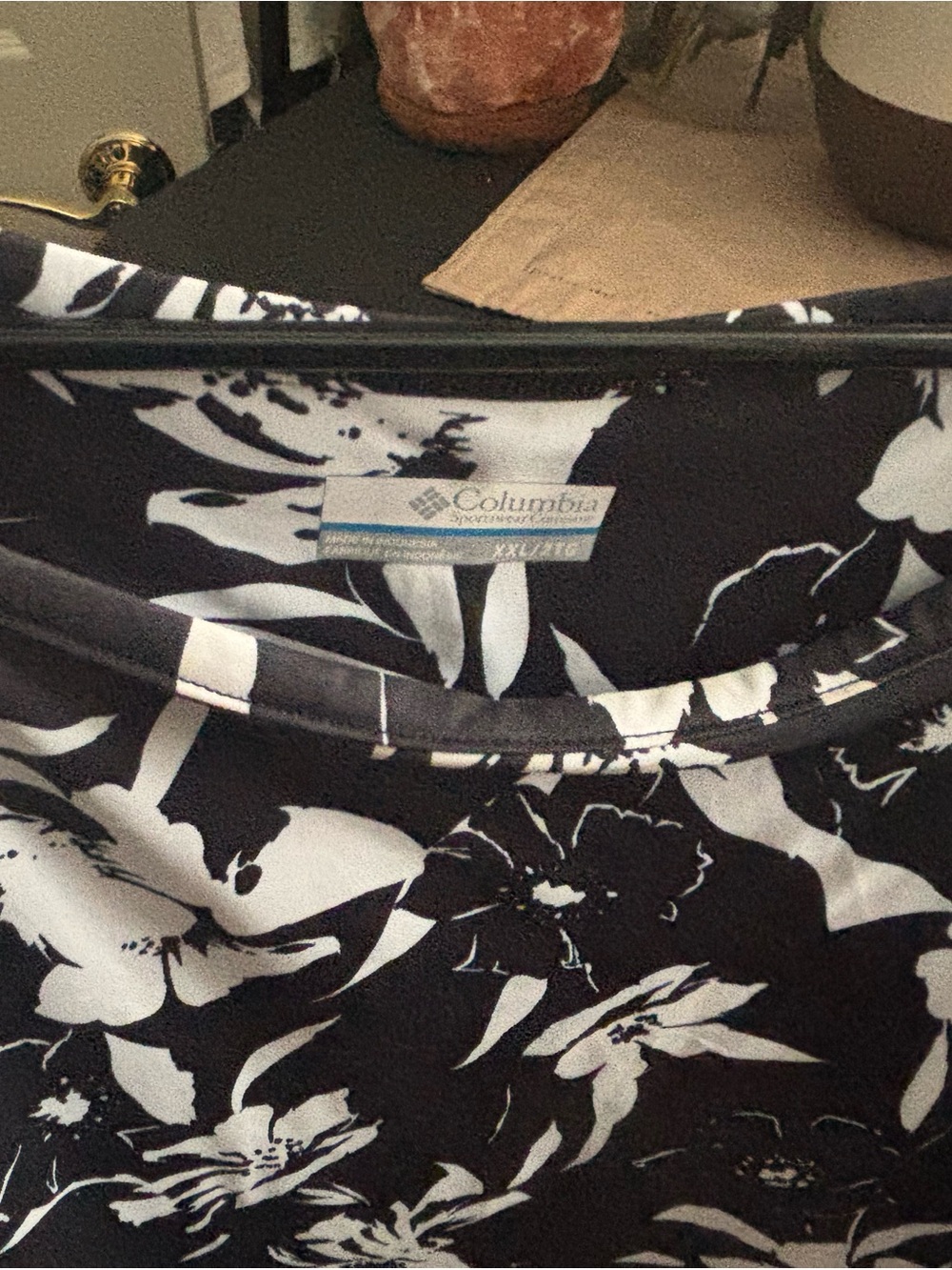 Columbia Black and White Floral Shirt